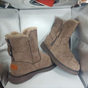 F&8 Fashion Classis Ankle Bootie - Khaki brown